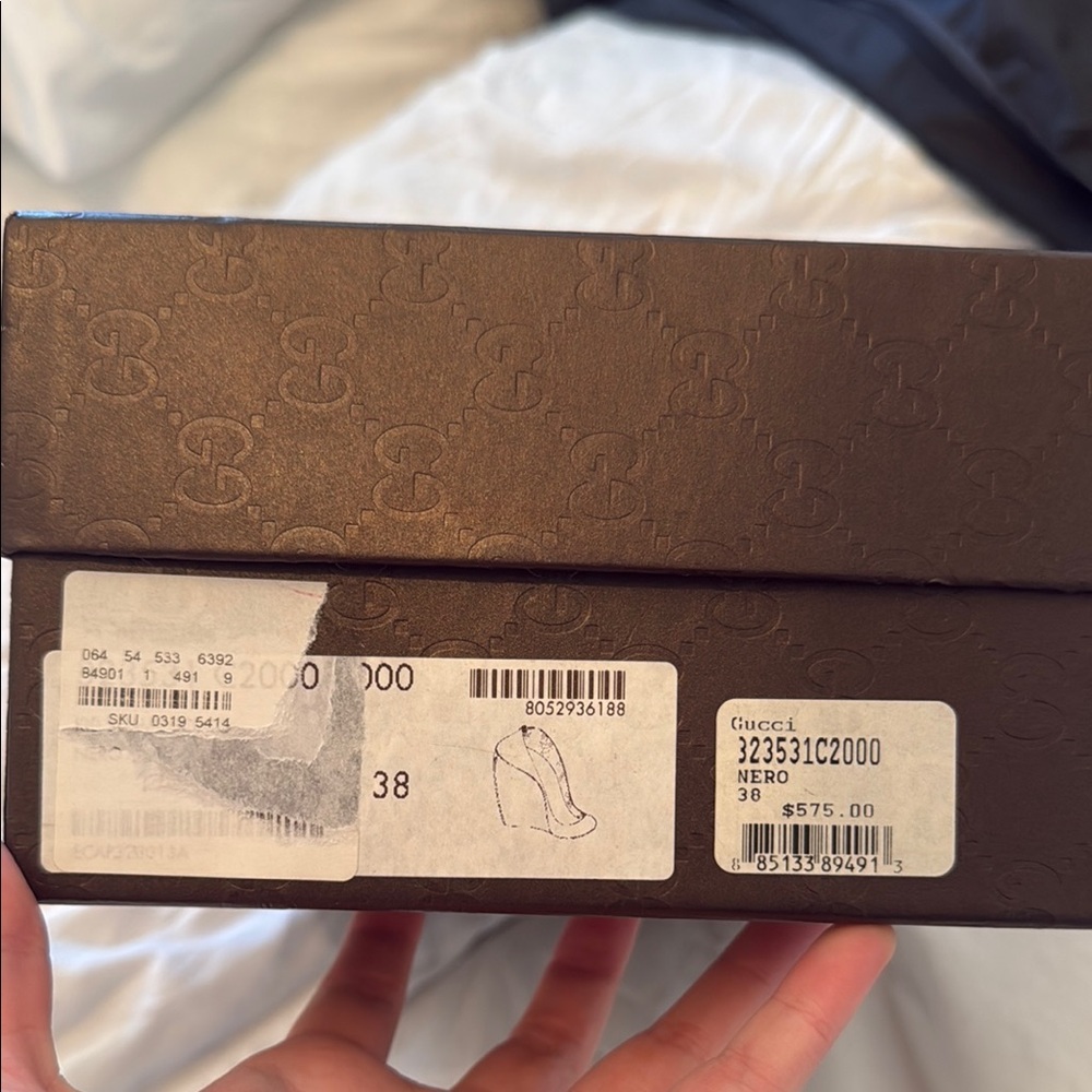 Gucci Black Wedge Shoes with Elegant Design - Picture 6 of 6